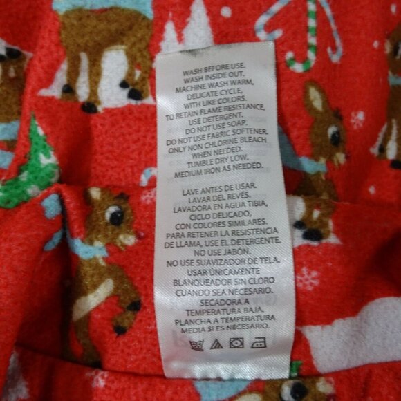 Rudolph The Red Nosed Reindeer Flannel Pajama Set Girls XS 4 5 Christmas FLAWS - Picture 8 of 8